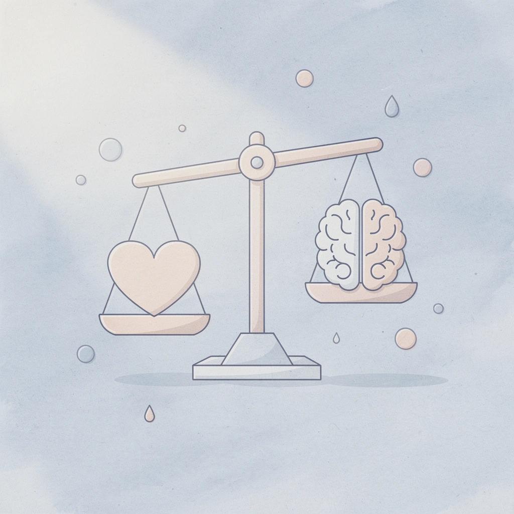 Balance scale comparing content creation and monetization skills