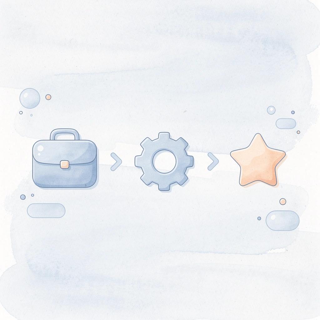 Three icons showing business, connection, and speed