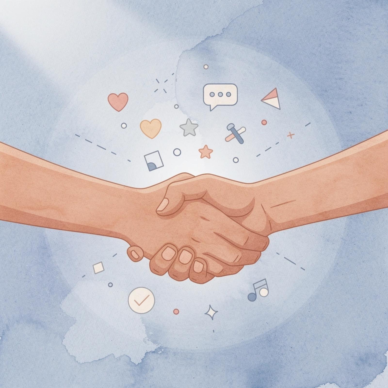 Scene showing creators and brands connecting through partnerships