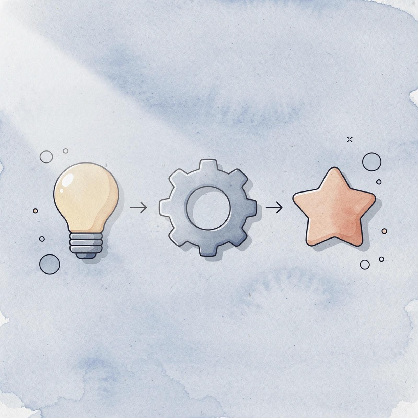 Three icons representing testing creators, sharing content, and making quick changes