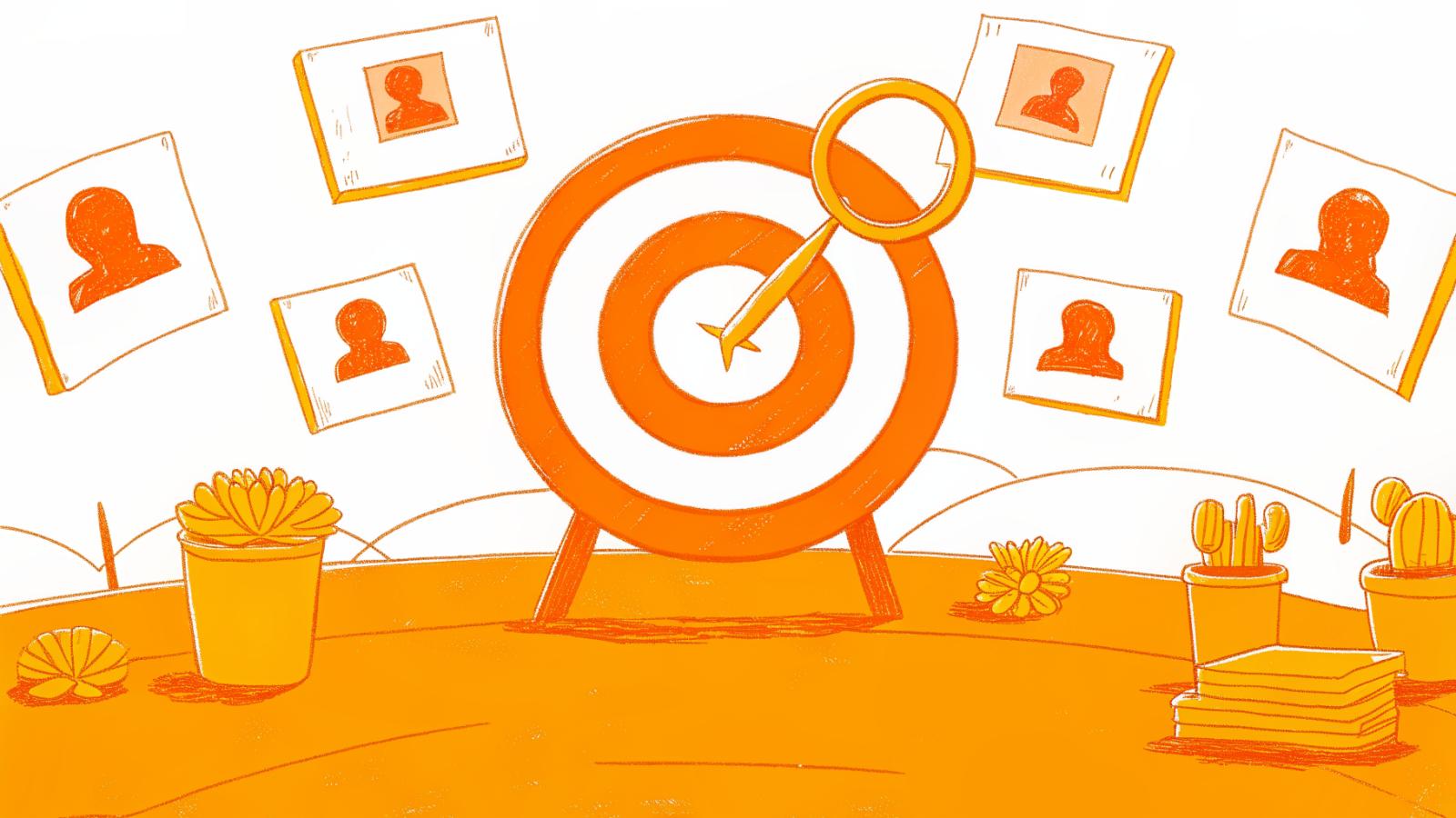 Brand approval checklist icons surrounding a bullseye target, representing five creator vetting criteria