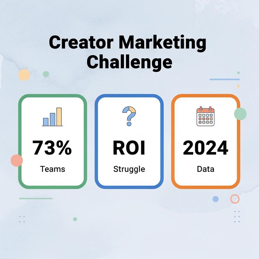 Statistics showing 73% of marketing teams struggle with measuring creator content ROI