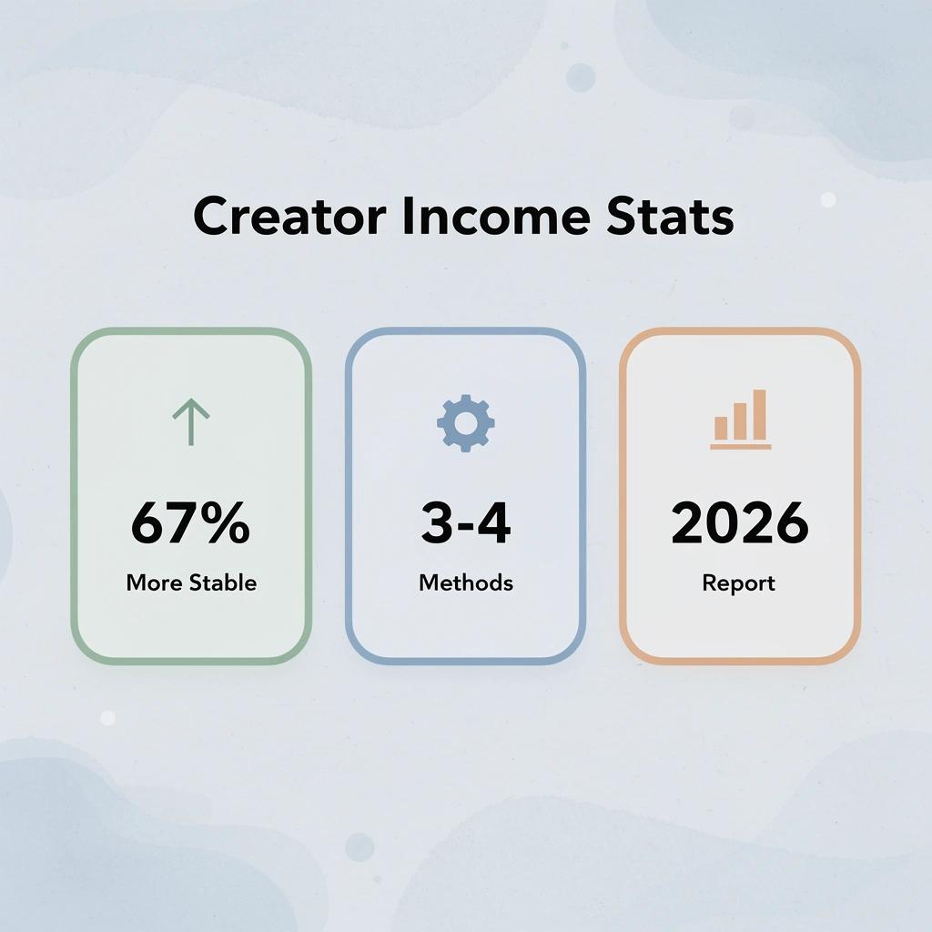 Statistics showing creator income diversification benefits