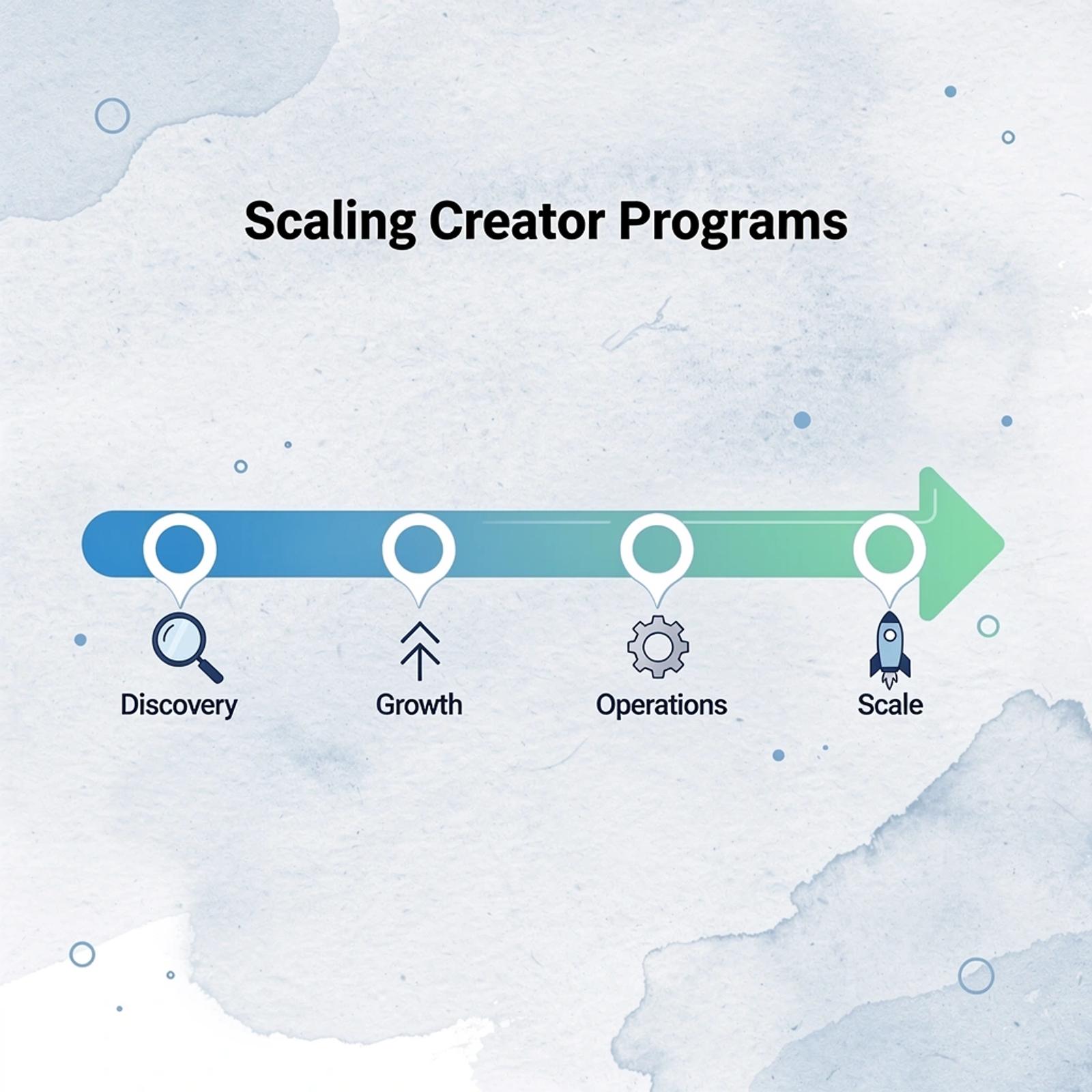Progression showing creator program scaling stages