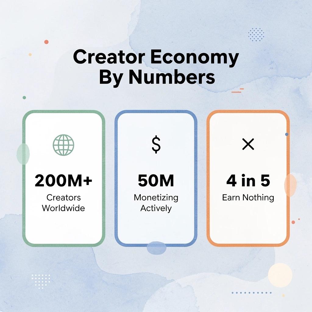 Infographic showing key creator economy statistics