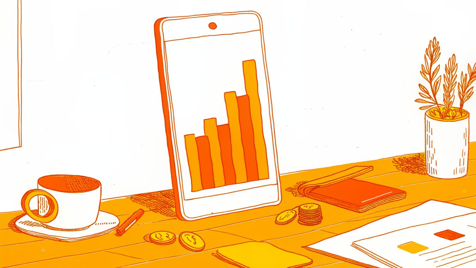 Smartphone showing shrinking payout bars from raw views to tiny TikTok creator earnings