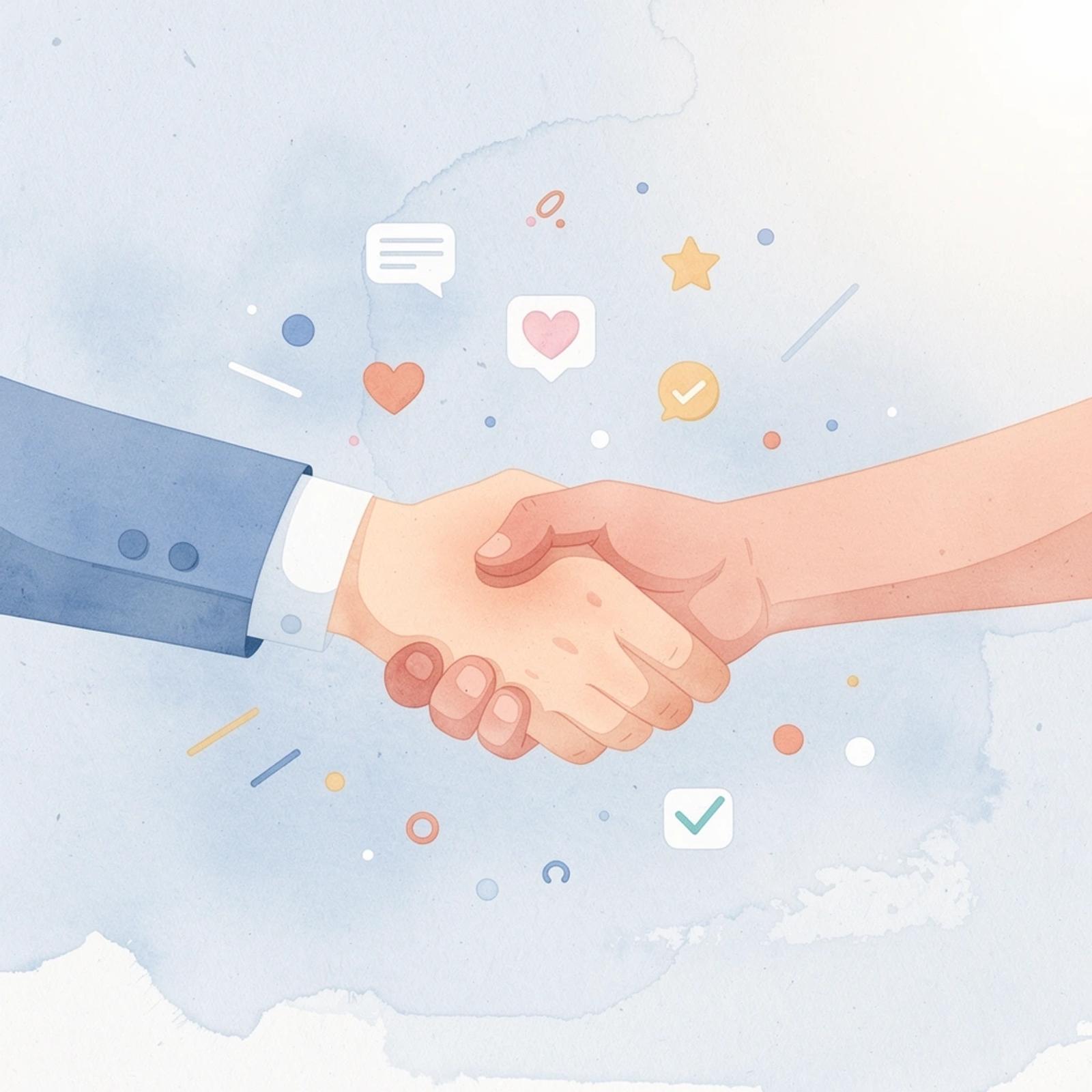 Scene of a creator and brand forming a strategic partnership