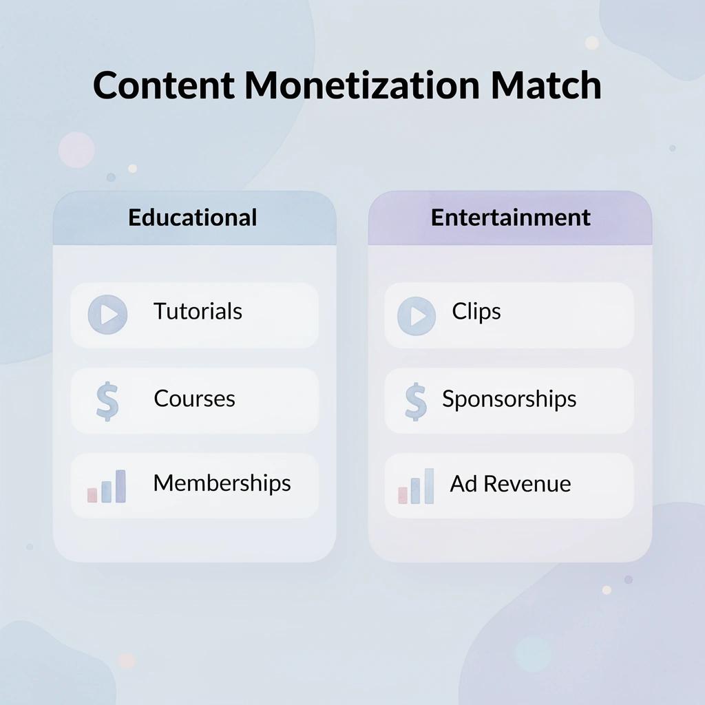 Comparison of educational vs entertainment content monetization strategies