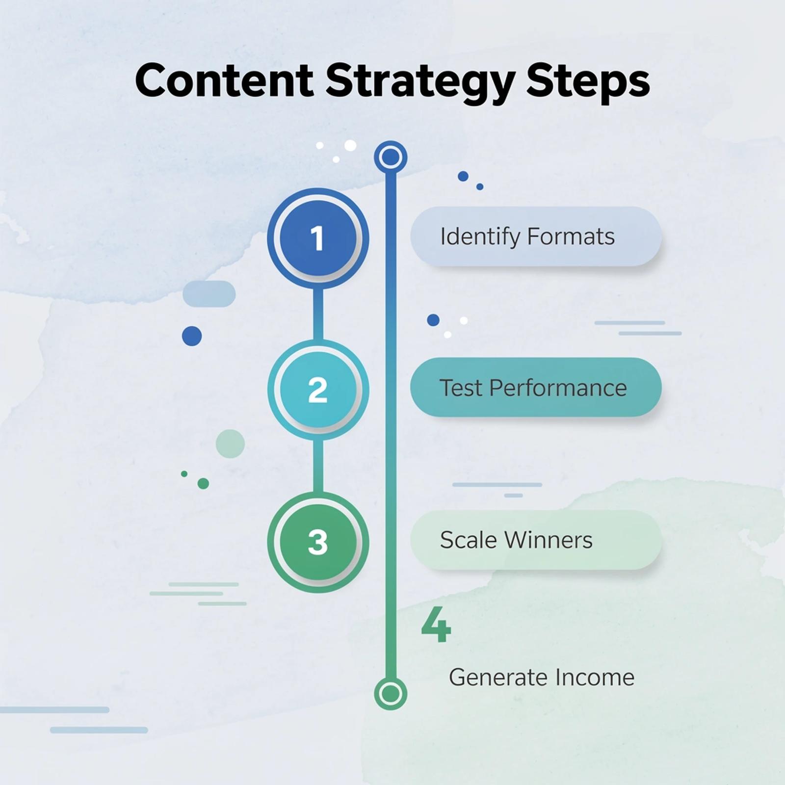 Four-step process for content strategy and income generation