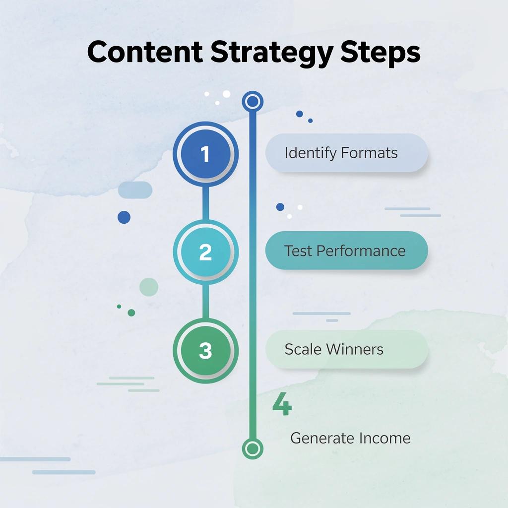 Four-step process for content strategy and income generation