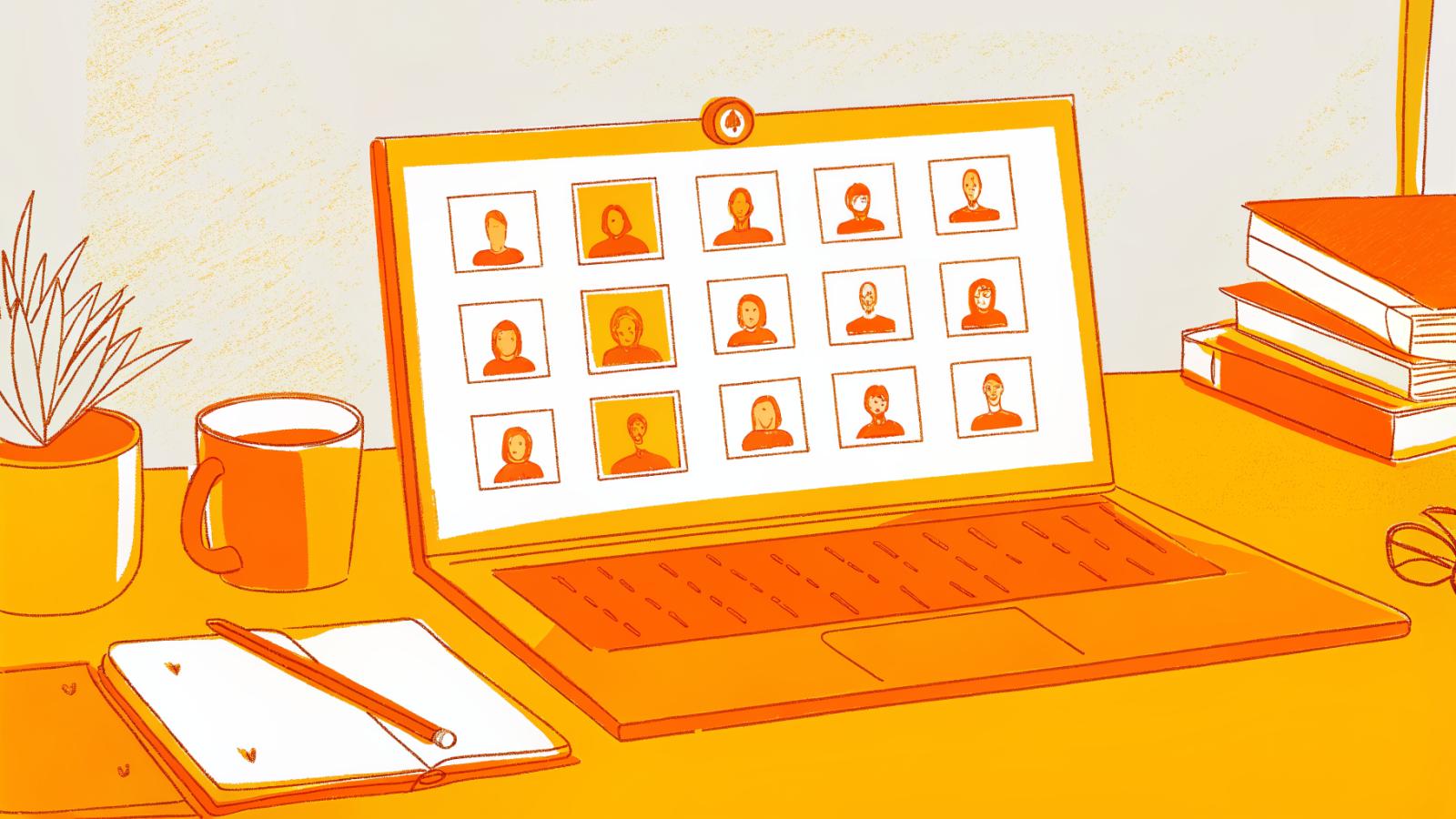 brand manager at laptop reviewing a grid of micro influencer creator cards and workflow pipeline