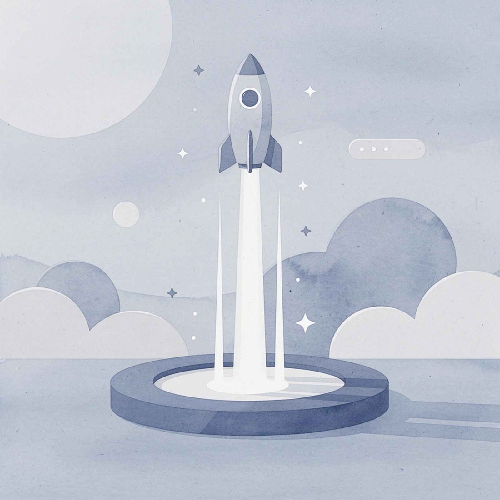 Scene of a brand launching upward representing influencer-driven business growth