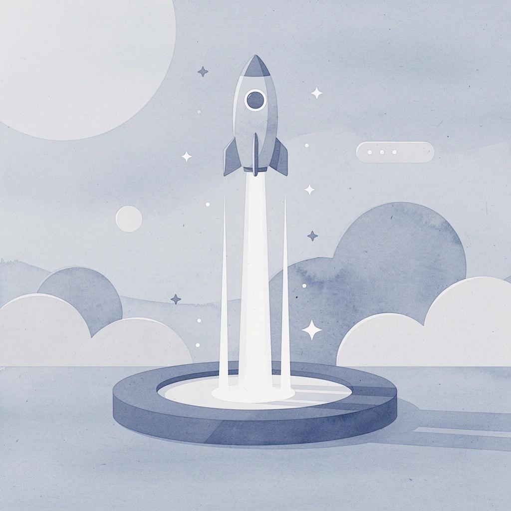 Scene of a brand launching upward representing influencer-driven business growth