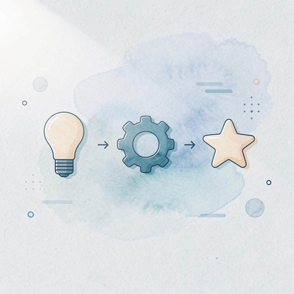Three icons showing progression from initial success to scaling challenges
