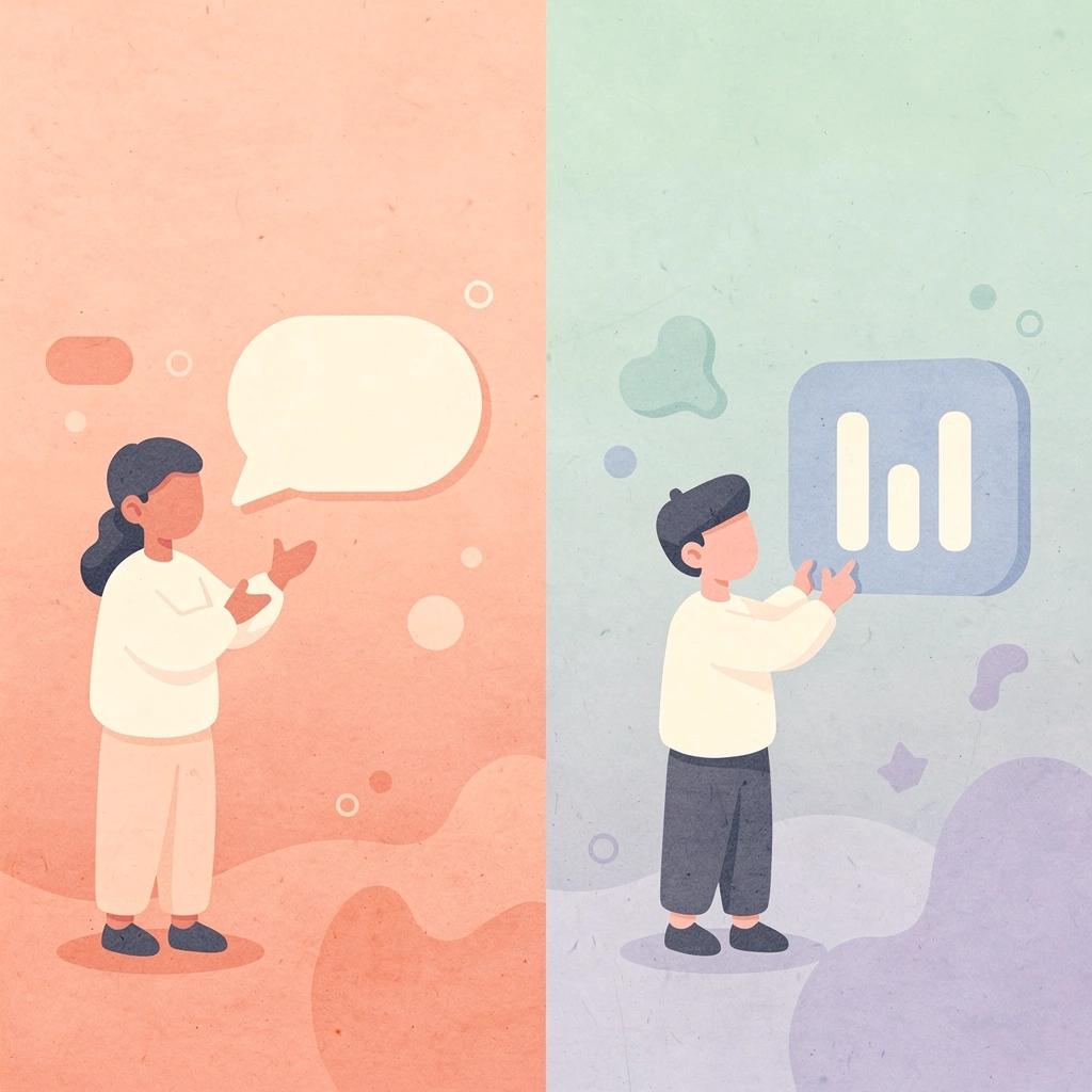 Split scene showing viral chasing versus systematic content creation approaches