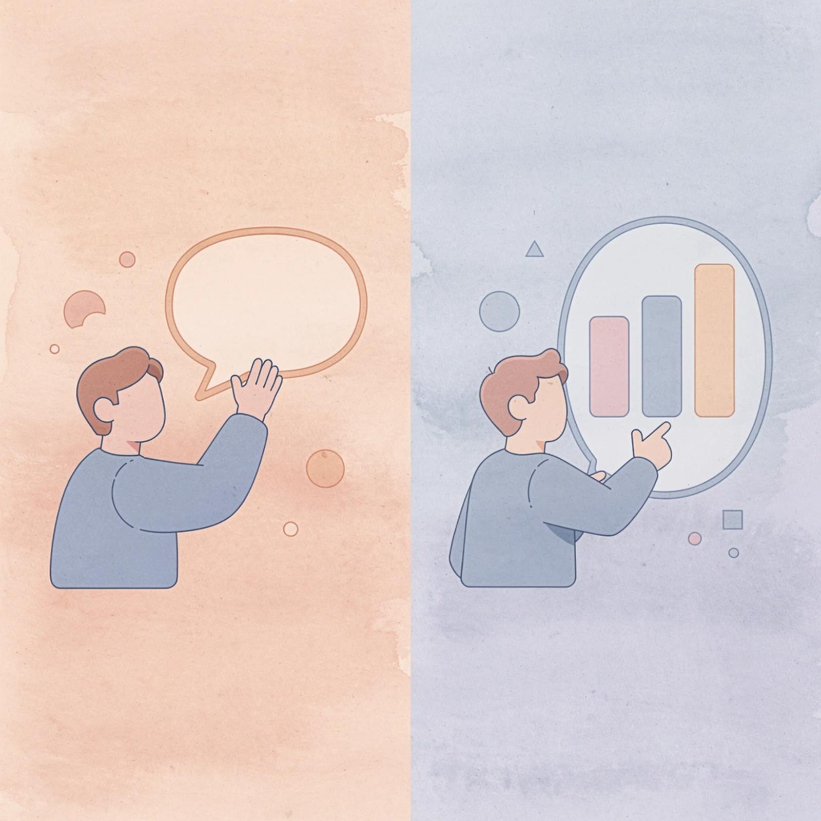 Split scene showing contrast between successful and struggling online entrepreneurs