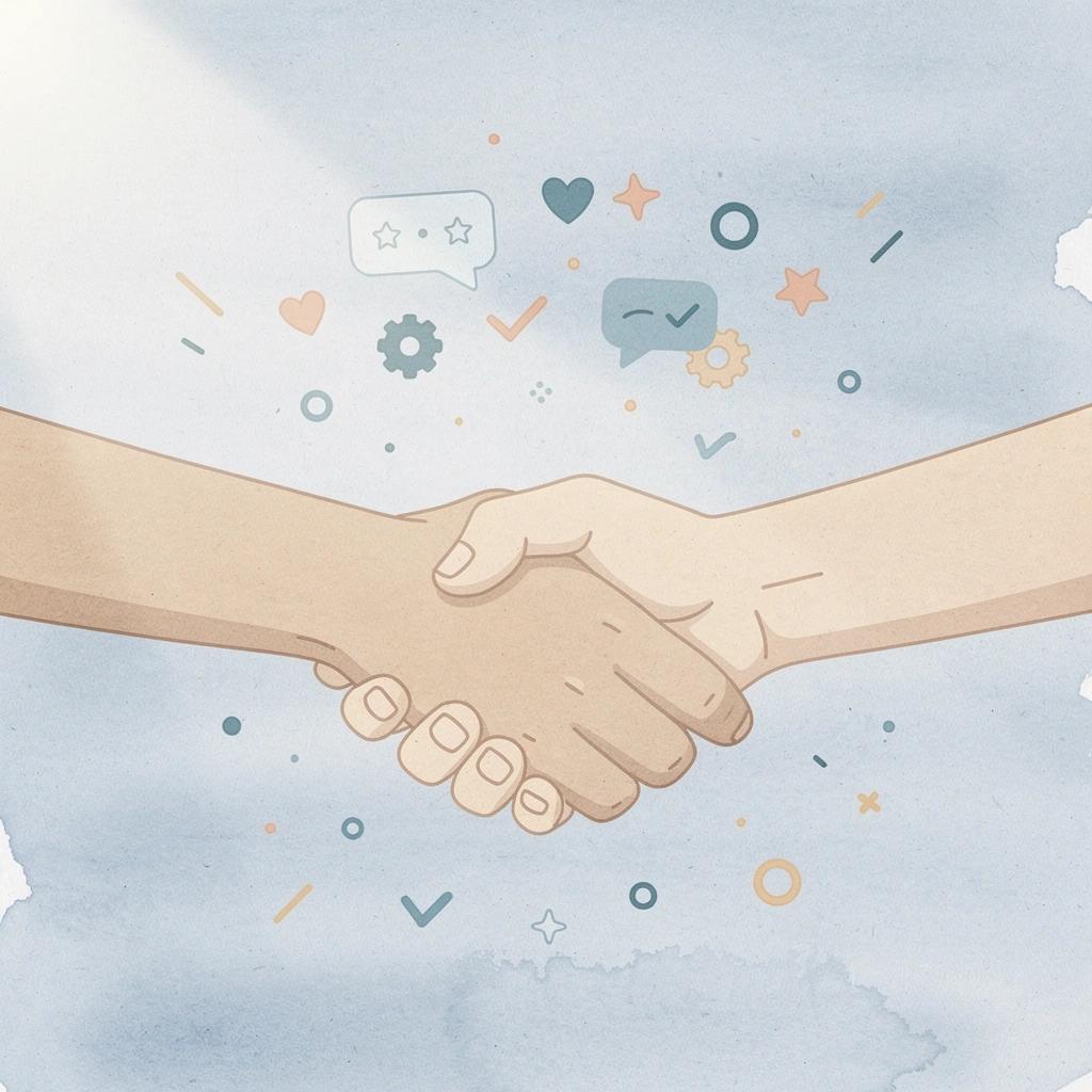 Scene of a creator and brand connecting through a partnership platform