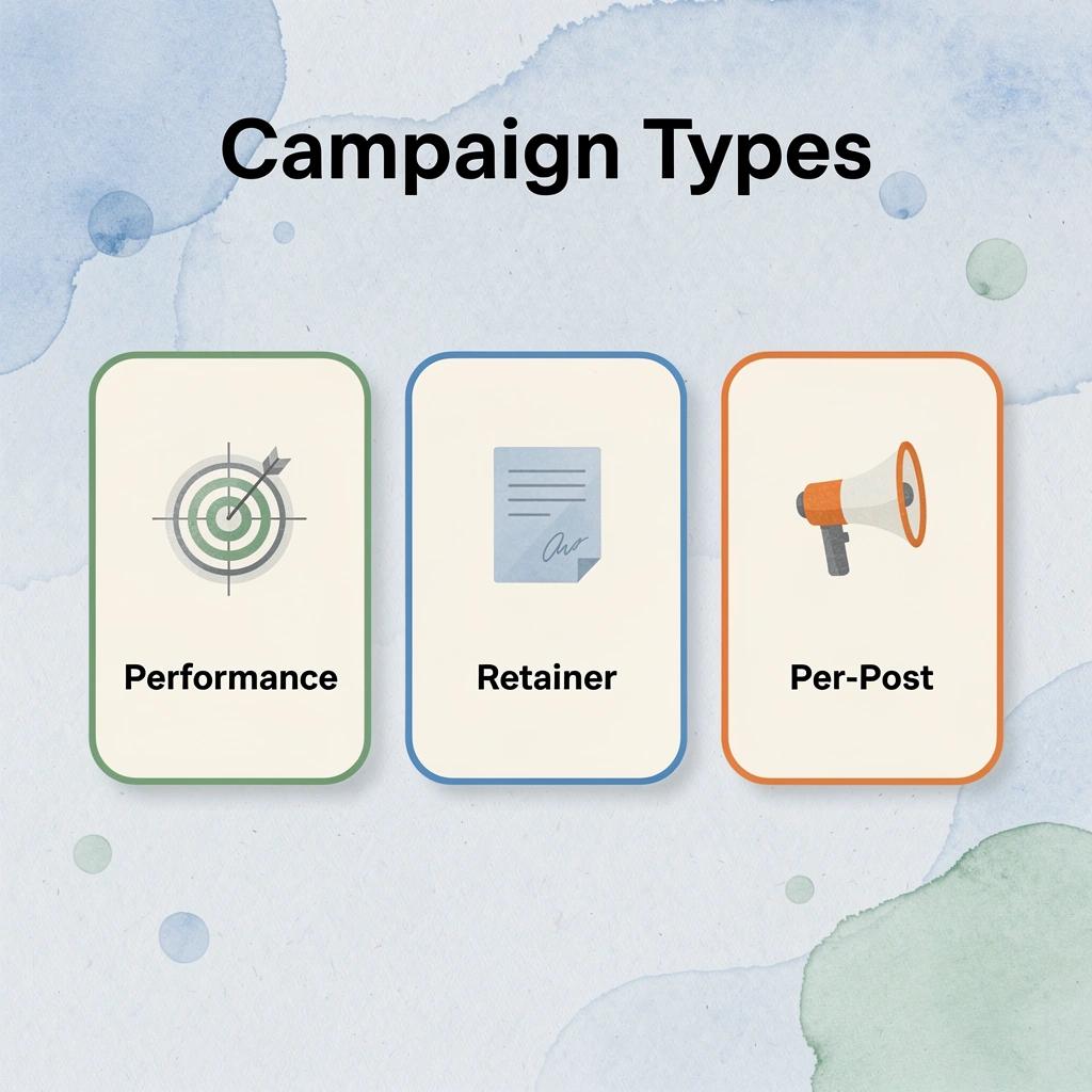 Three campaign types offered by the Content Rewards platform