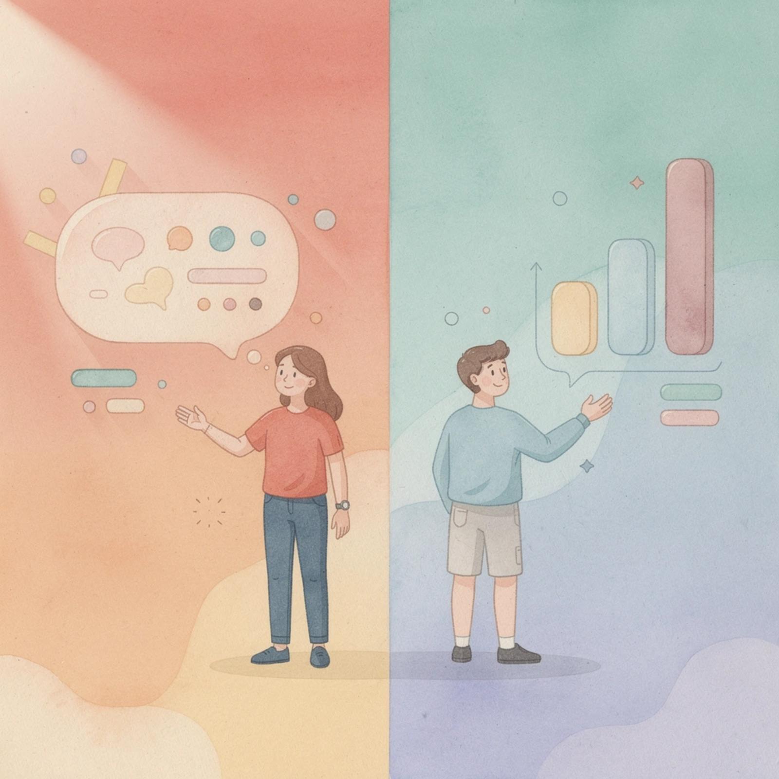 Scene illustrating the contrast between a thriving creator business and a frustrating plateau