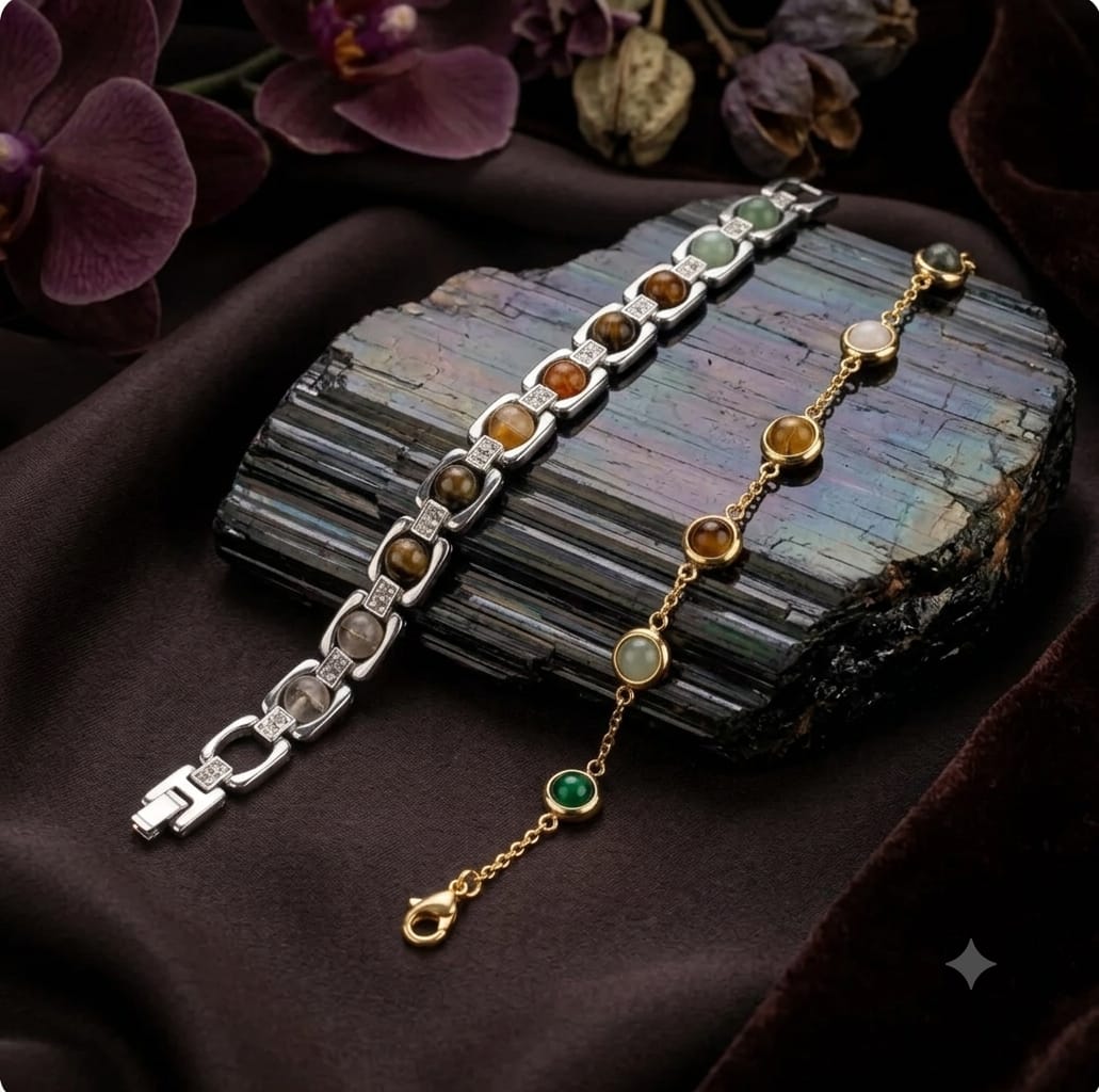 dhan yog women metal braclete combo