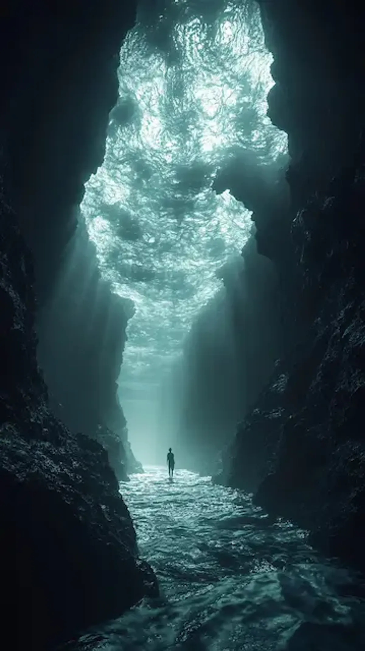 Ein tiefes Gewässers als Symbol der Thalassophobie 