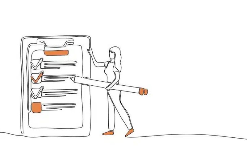 Zeichnung von einer Frau an einem Clipboard die Hypnoseforschung erklärt