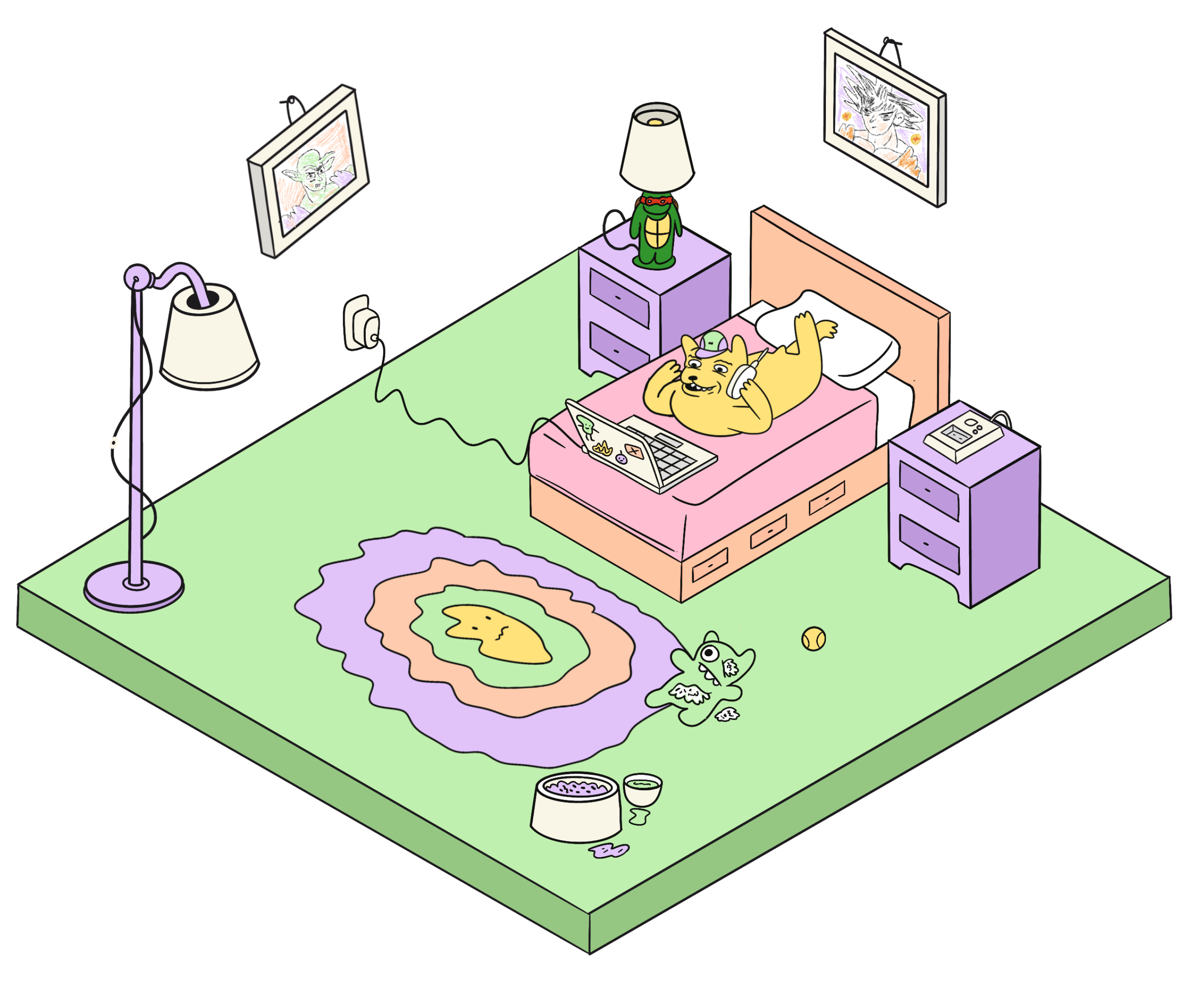 Image de notre ami amical qui est très heureux de parler au téléphone