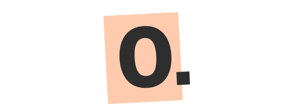 A large zero followed by a period in front of an orange rectangle.