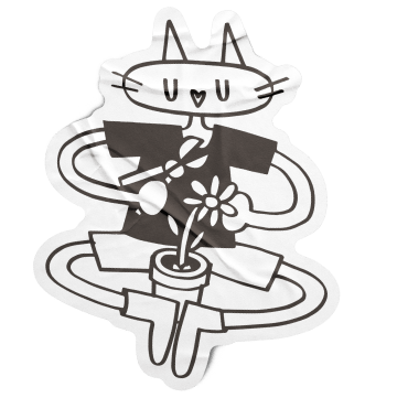 Sticker of someone who is gardening.