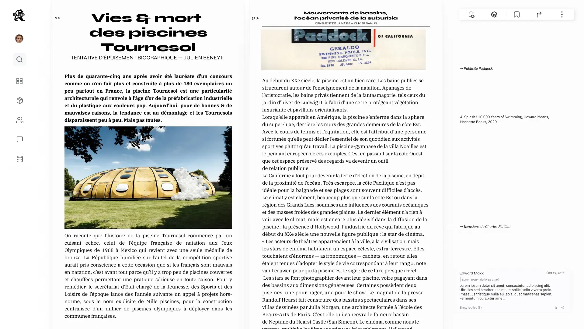 Article illustré, mode sombre