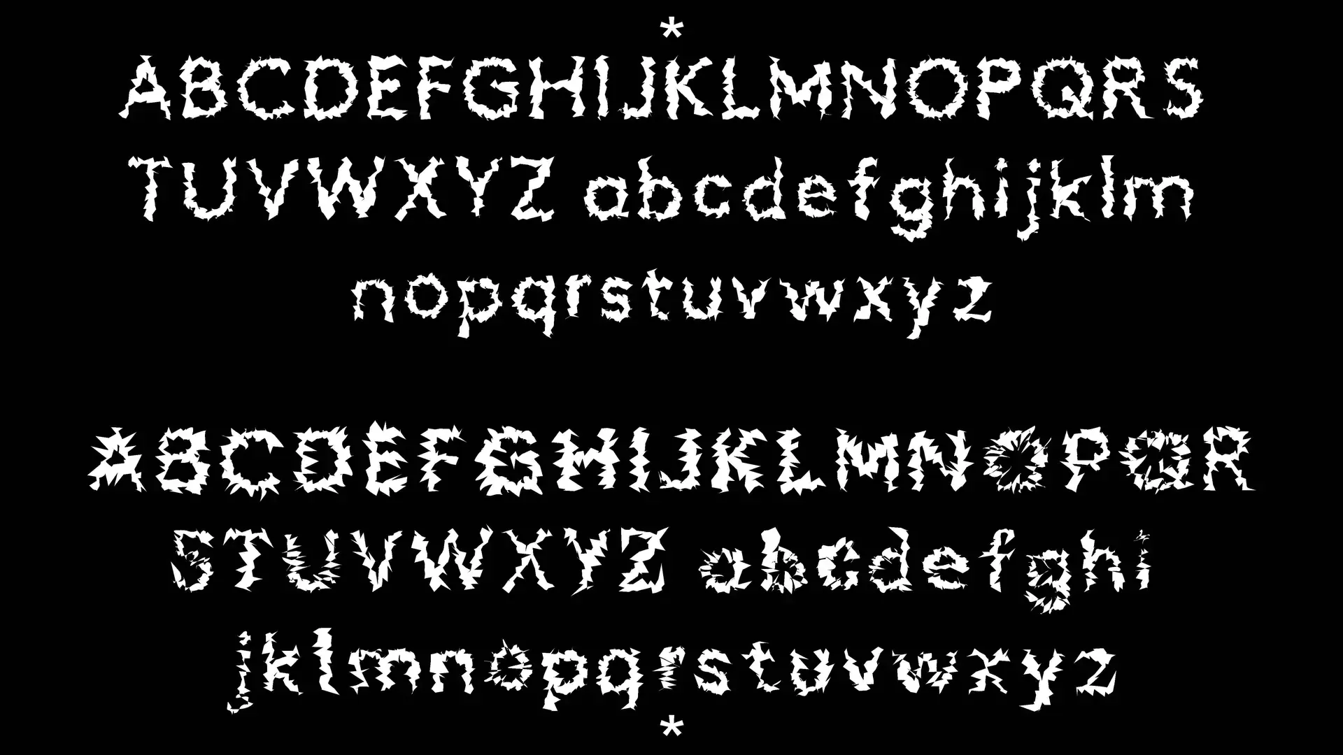Spécimen Ekman : alphabet en capitales et bas de casse
