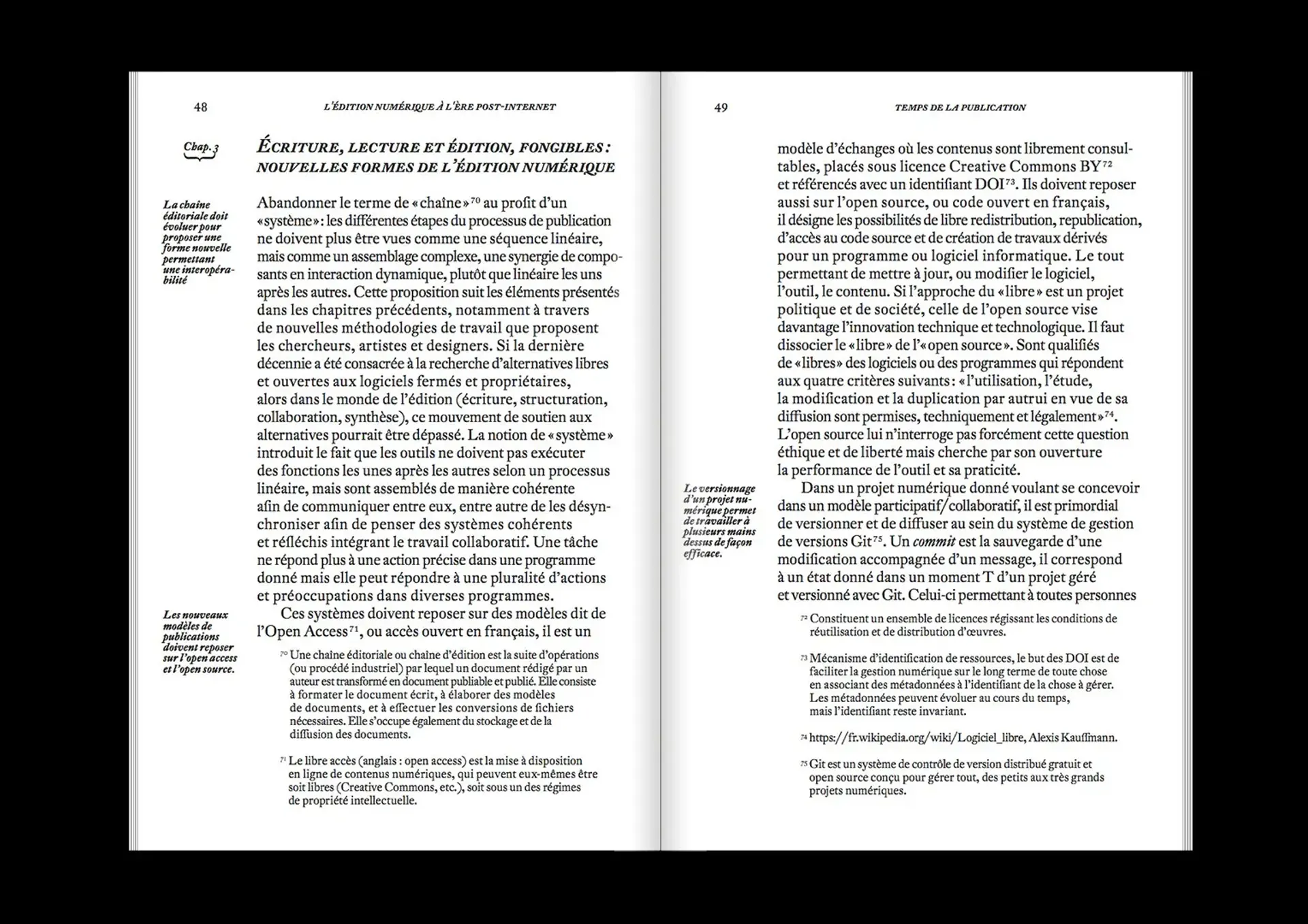 Double page du mémoire imprimé