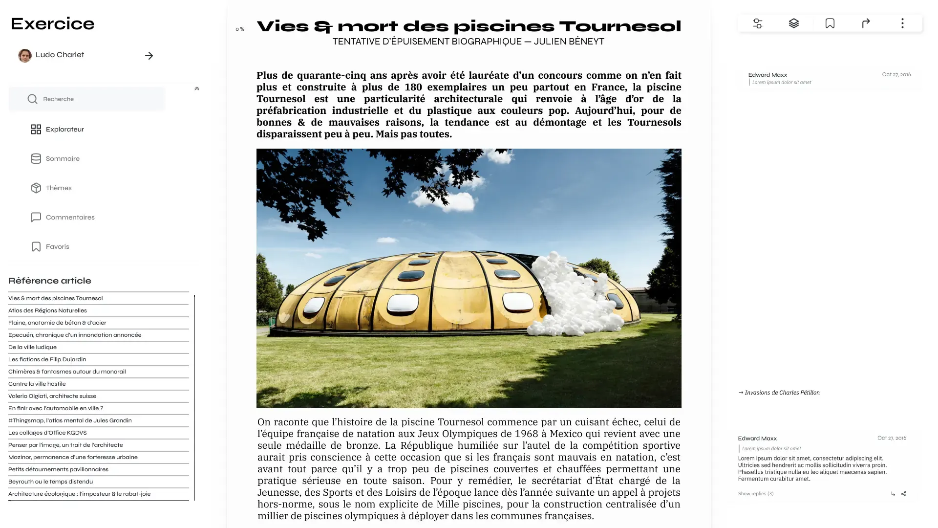 Article de la revue Exercice en lecture
