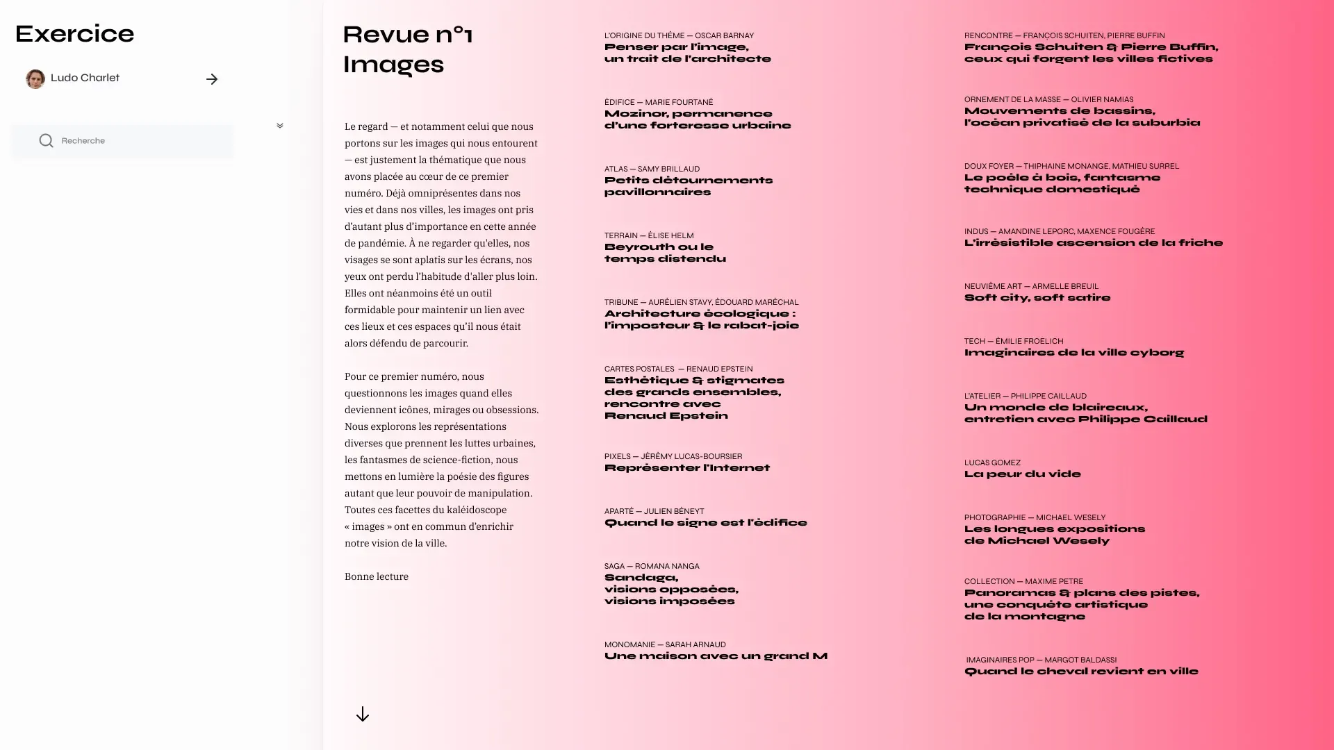 Couverture de numéro sur la plateforme