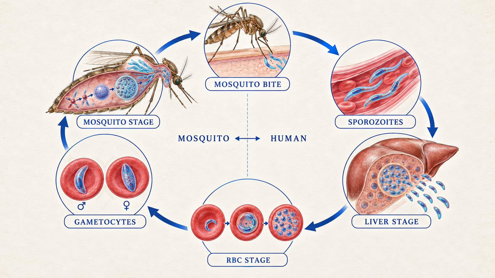 Malaria Life Cycle for NEET PG