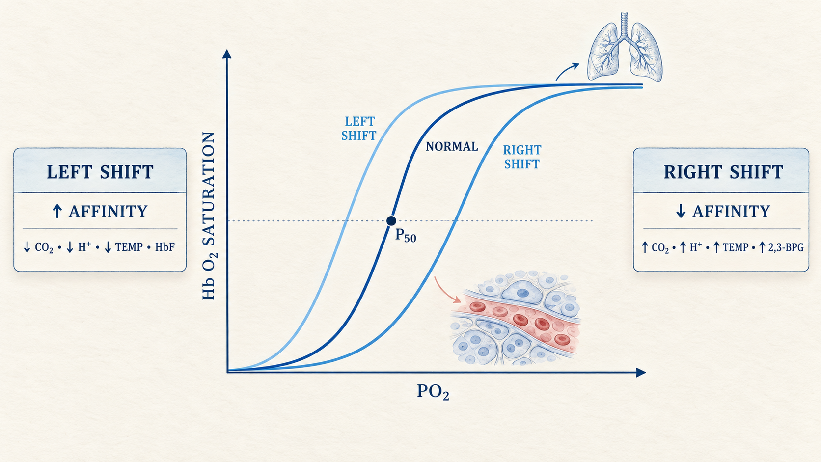 Oxygen-Hemoglobin Dissociation Curve for NEET PG