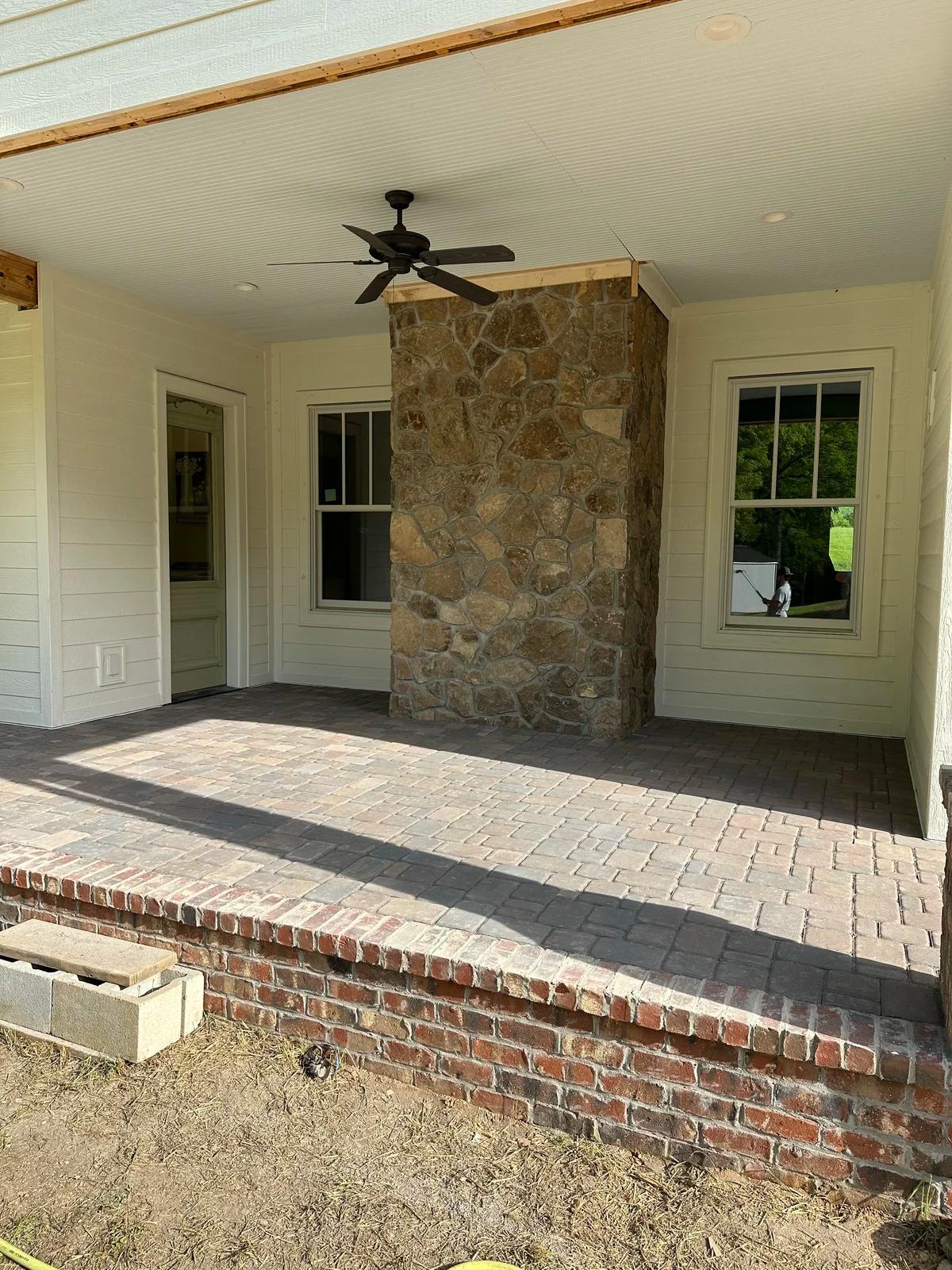 Outdoor patio with bricks