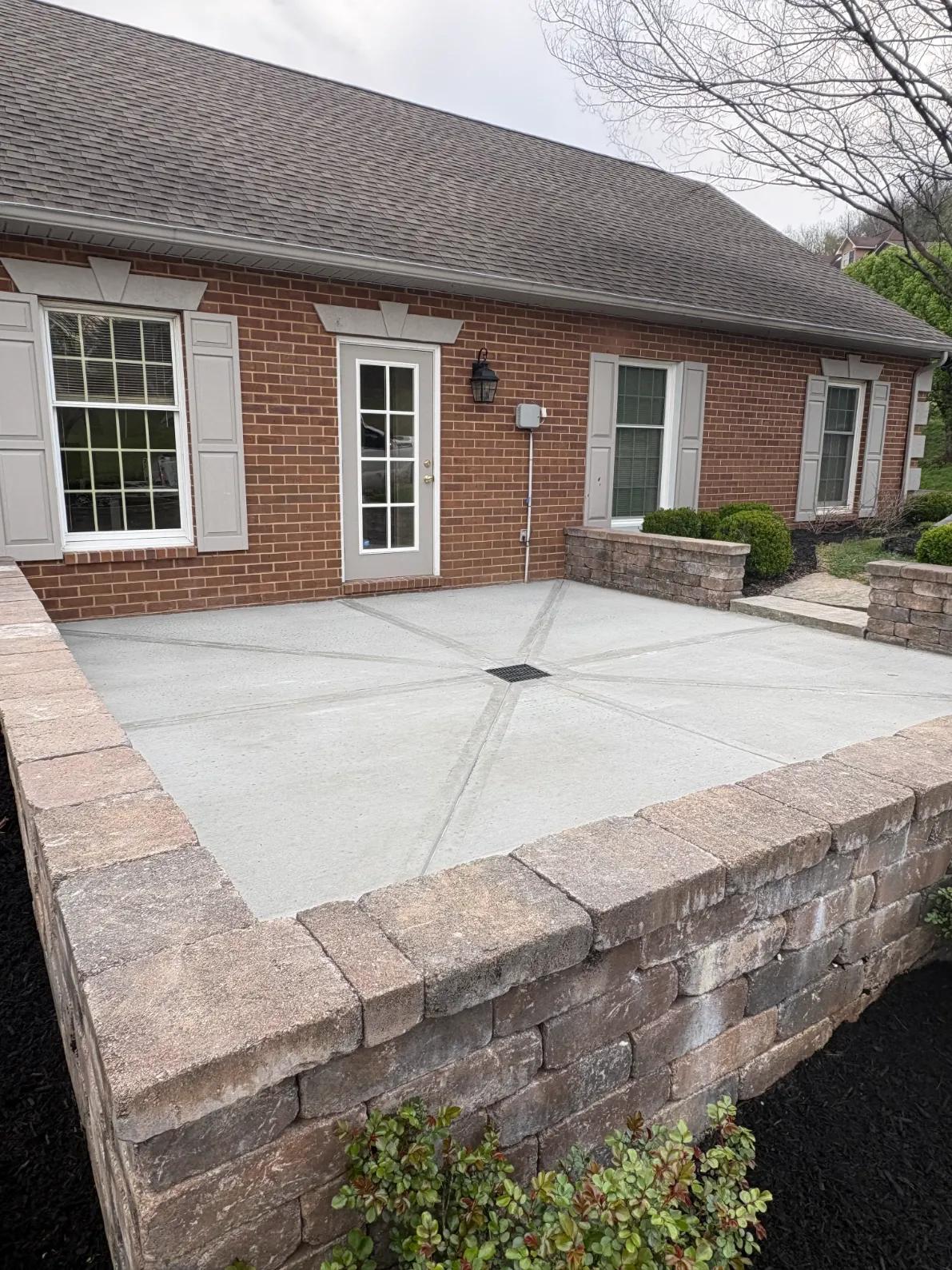 Stamped concrete patio