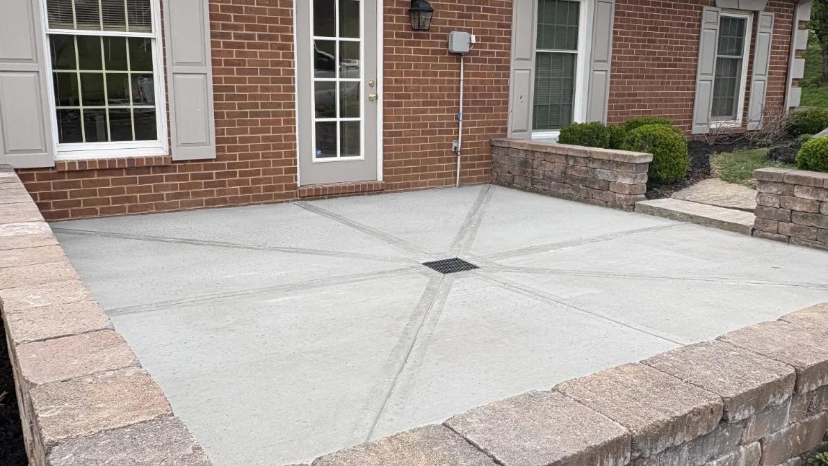 Stamped concrete patio