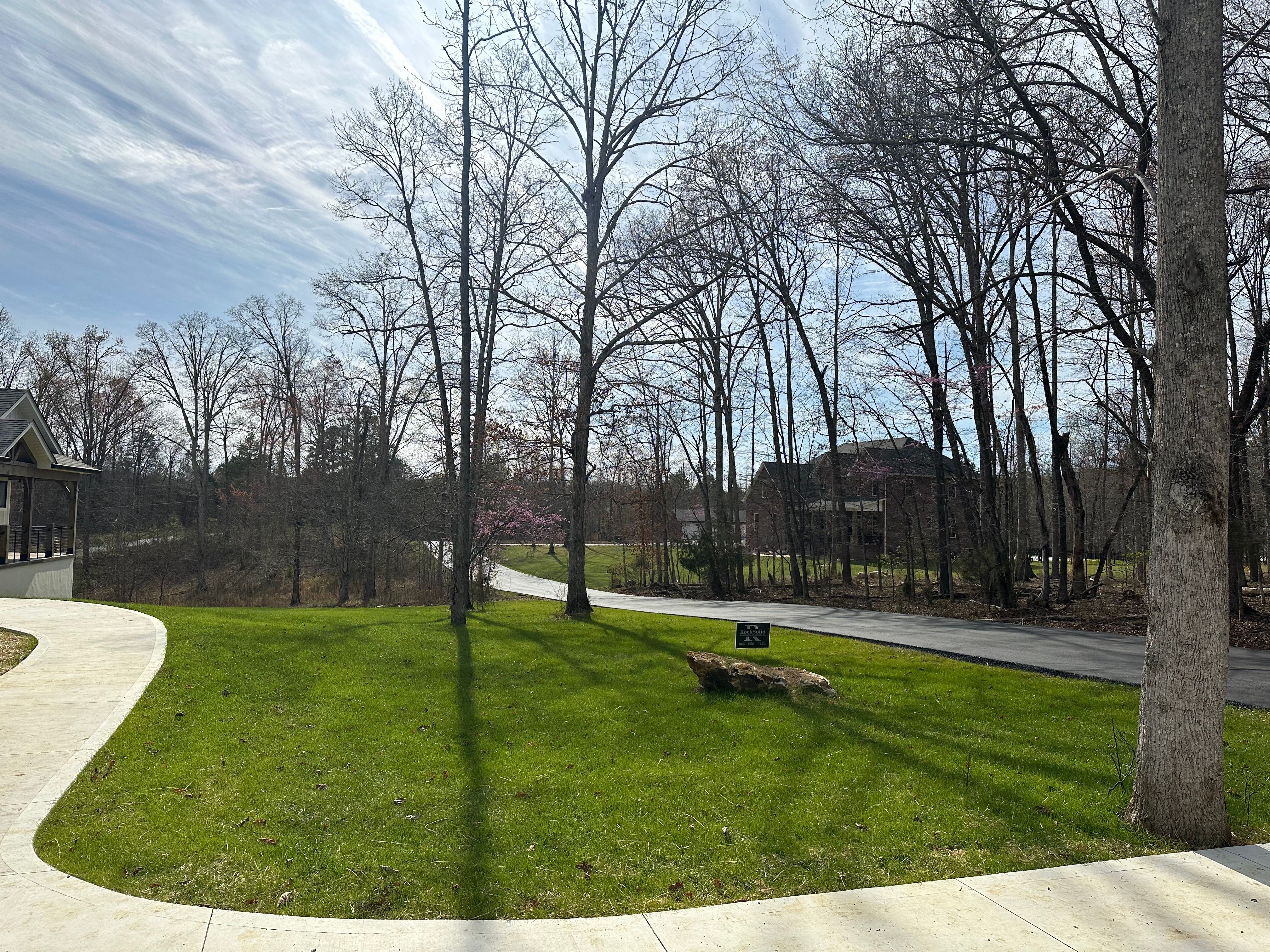 Cleaned up yard with bright-green cut grass