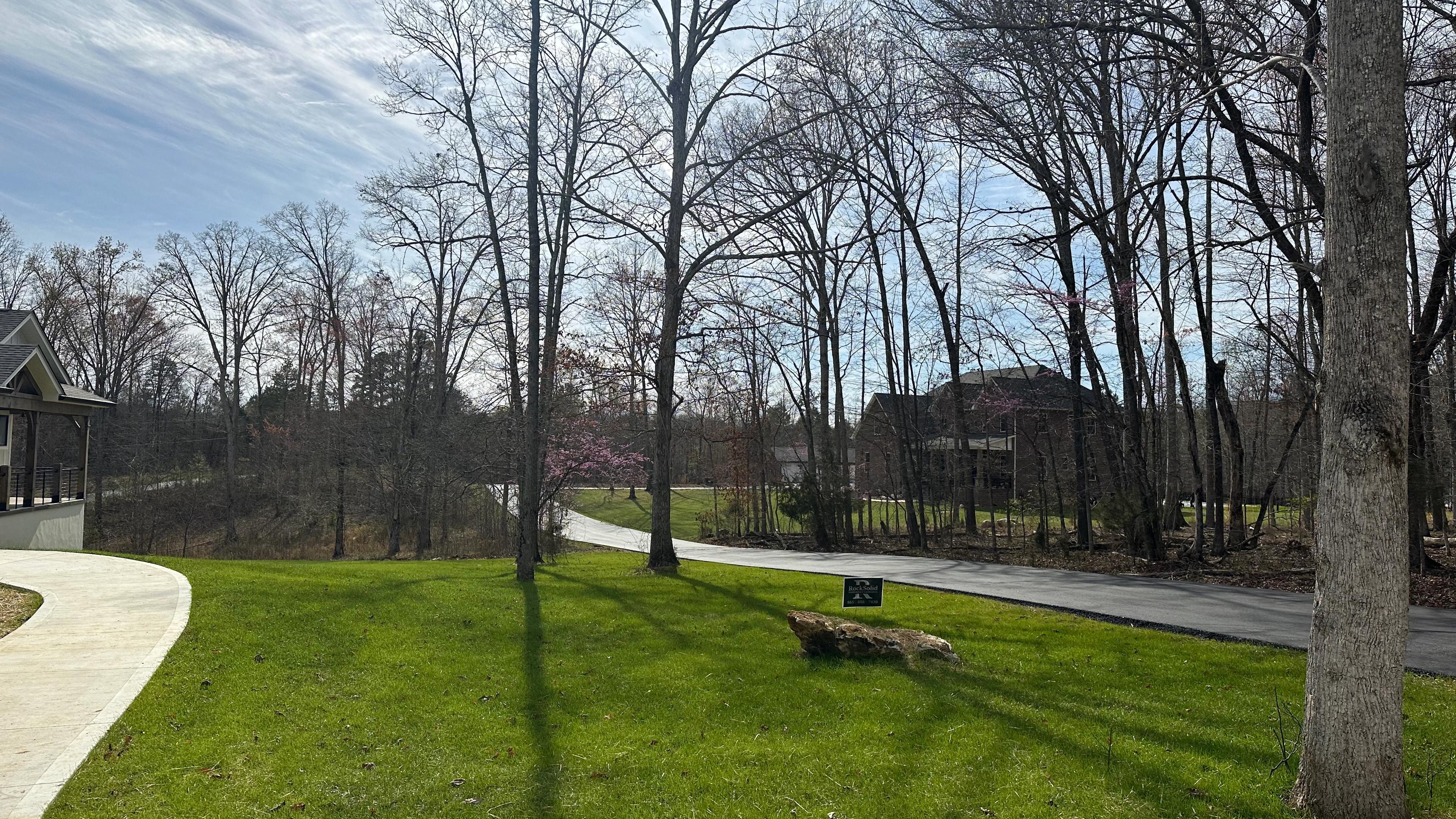 Cleaned up yard with bright-green cut grass