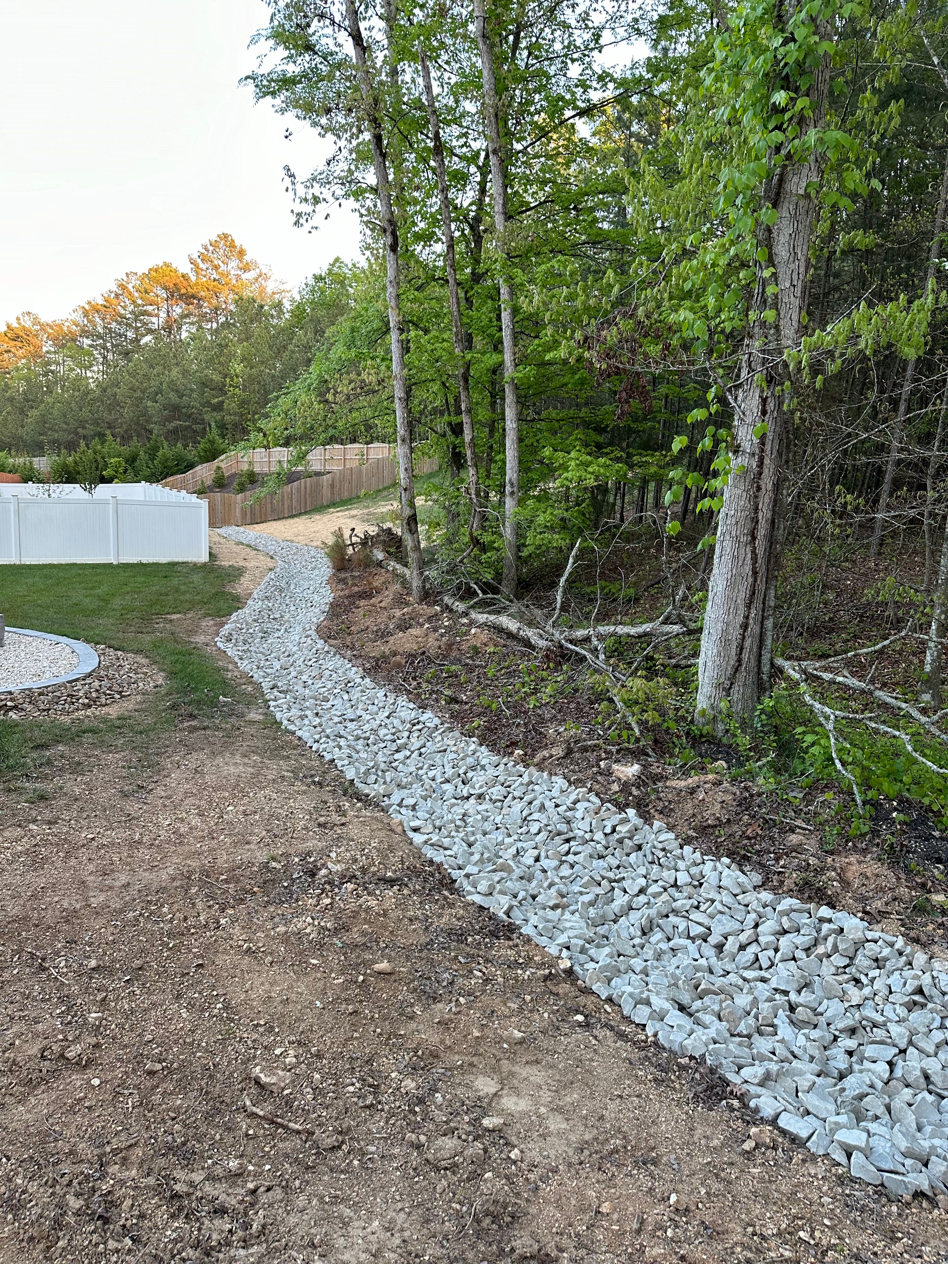 French drain down the side of hill
