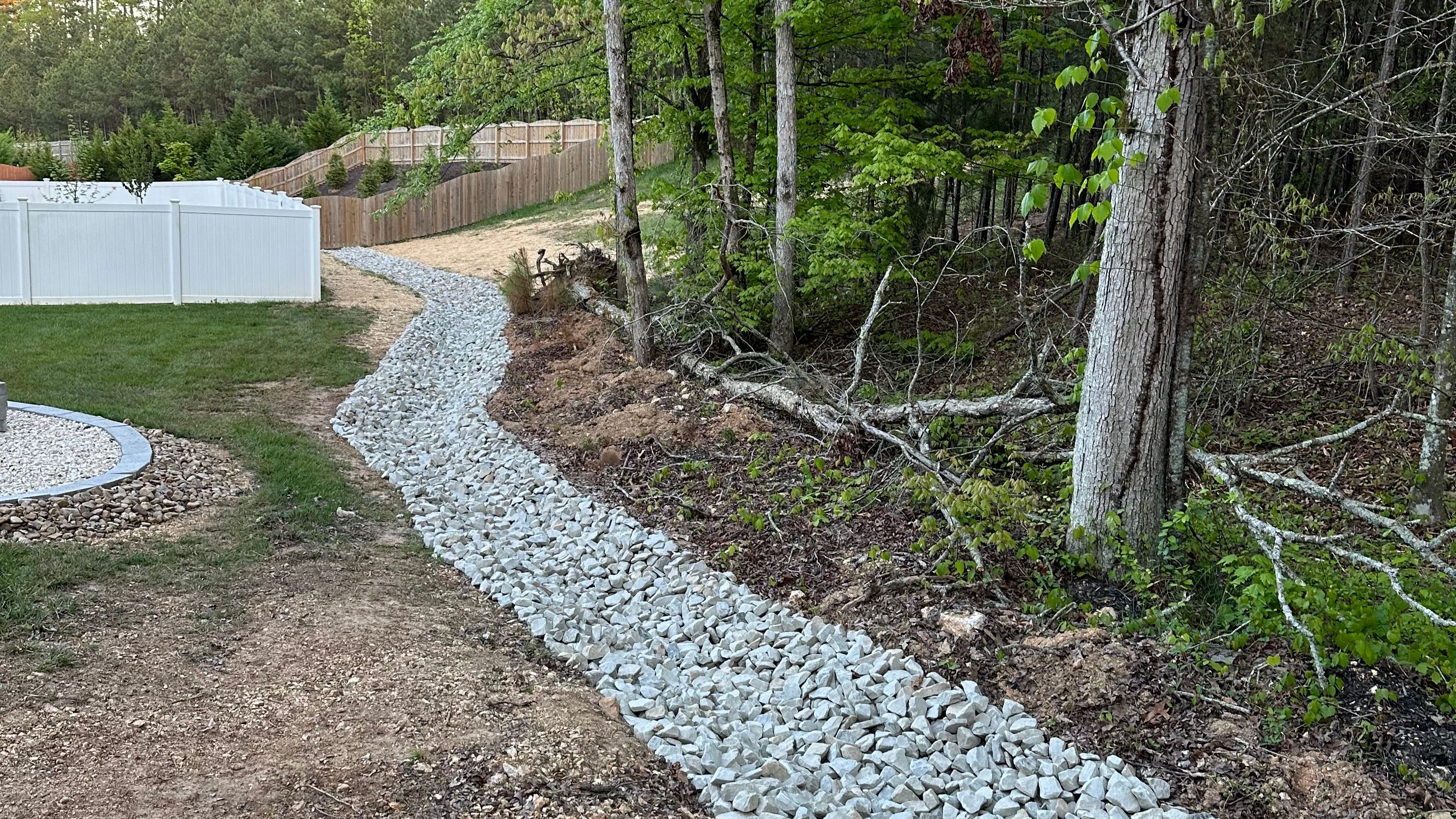 French drain down the side of hill