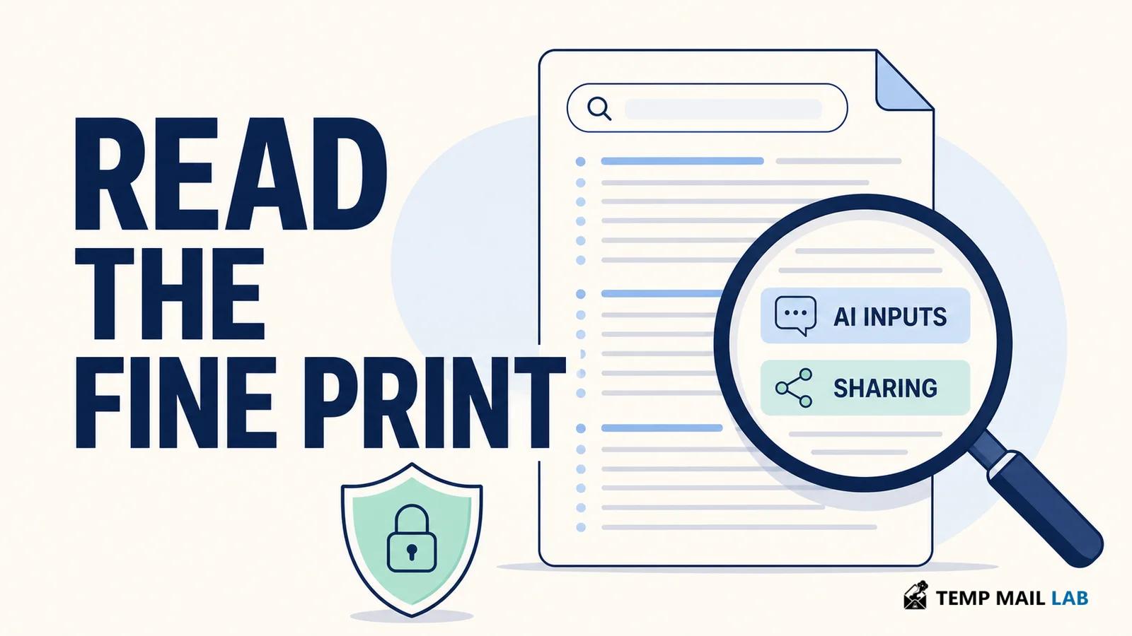Privacy policy document highlighting AI inputs and sharing terms