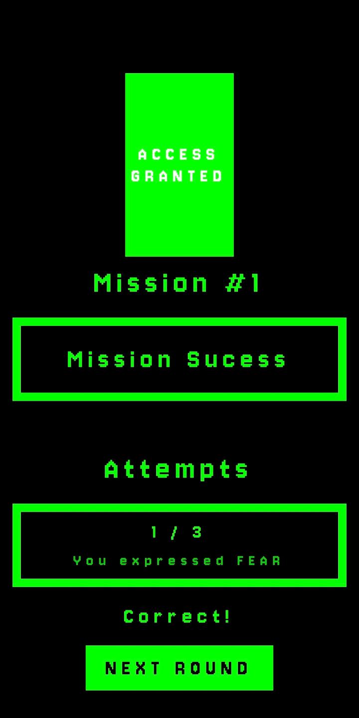 success screen