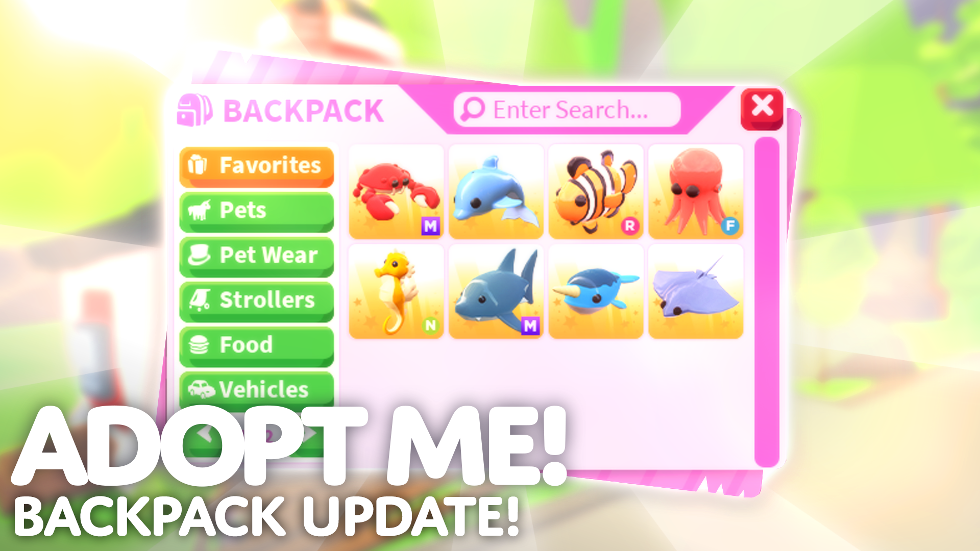 Backpack feature! 