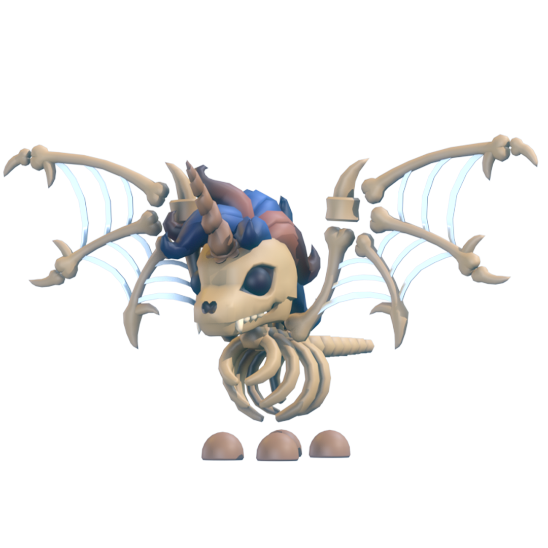 Kartu resmi pet Skelicorn, pet Legendary Adopt Me seharga 120.000 Candy Corn