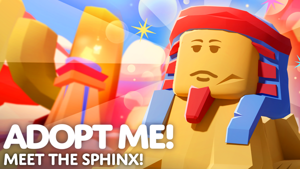 Robloxian Sphinx looking very unimpressed, Meet the Sphinx and solve the riddle in Adopt Me!