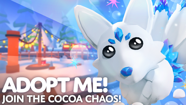 Glacier Kitsune welcomes you to the Cocoa Chaos winter update in Adopt Me!
