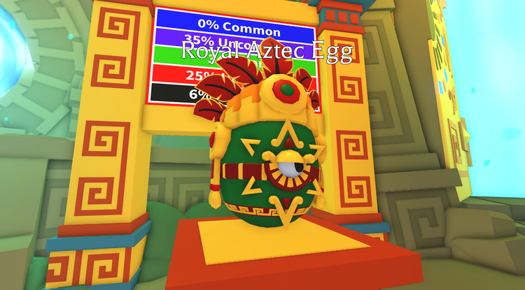 Royal Aztec Egg giving the side eye, with above drop chances in the background.